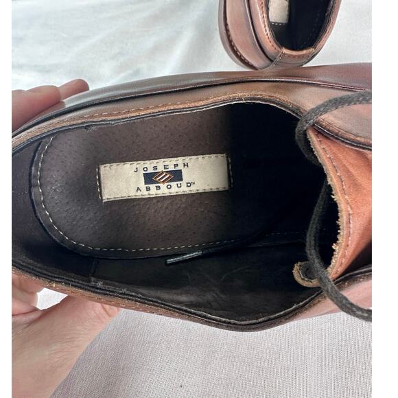 Joseph Abboud Men’s sz 10 Leather Brown Dress Shoes Workwear Oxfords Office - Picture 9 of 11